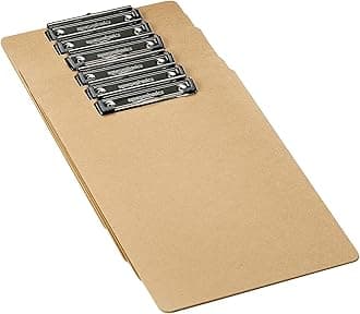 Hardboard Office Clipboard, Low-Profile, Letter Size, 9" x 12.5", Brown, 6-Pack