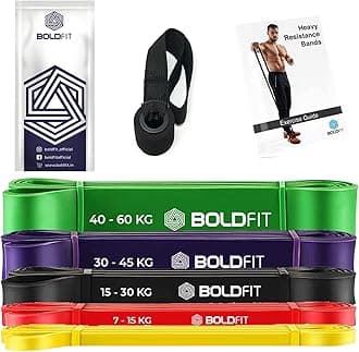 Boldfit Heavy Resistance Band for Workout Set Exercise & Stretching Pull Up Bands for Home Exercise Bands for Gym Men & Women Resistance Bands Loop Bands Toning Bands Resistance Band for Men