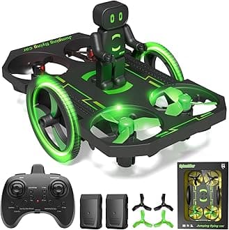 Drones for Kids 8-12 Mini Small Nano Indoor RC Quadcopter Toy for Age 10-15 12-14 Boys, 2 in 1 Remote Control Jumping Flying Car with Race on Land Mode,Circle Fly,360 Flip,Altitude Hold,2 Batteries
