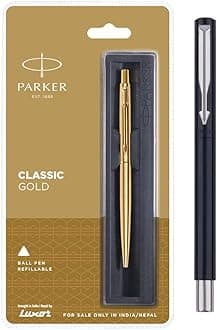 Parker Classic Gold GT Ball Pen Calligraphy CT Fountain Pen (Black)