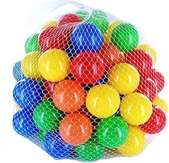 LONGMIRE Baby Kids Play Medium Size Soft Plastic Non Toxic Balls for Kids 1 Year Old Girls (100 Balls)